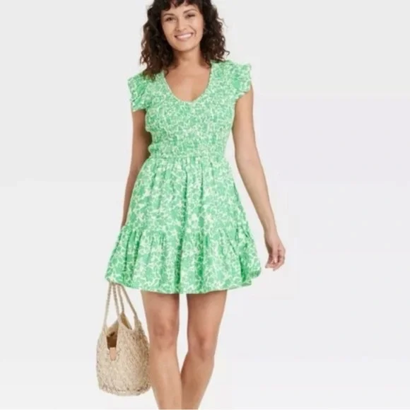 green smocked dress womens Baltic Born Womens Stockholm Smocked Dress | Dark Green
